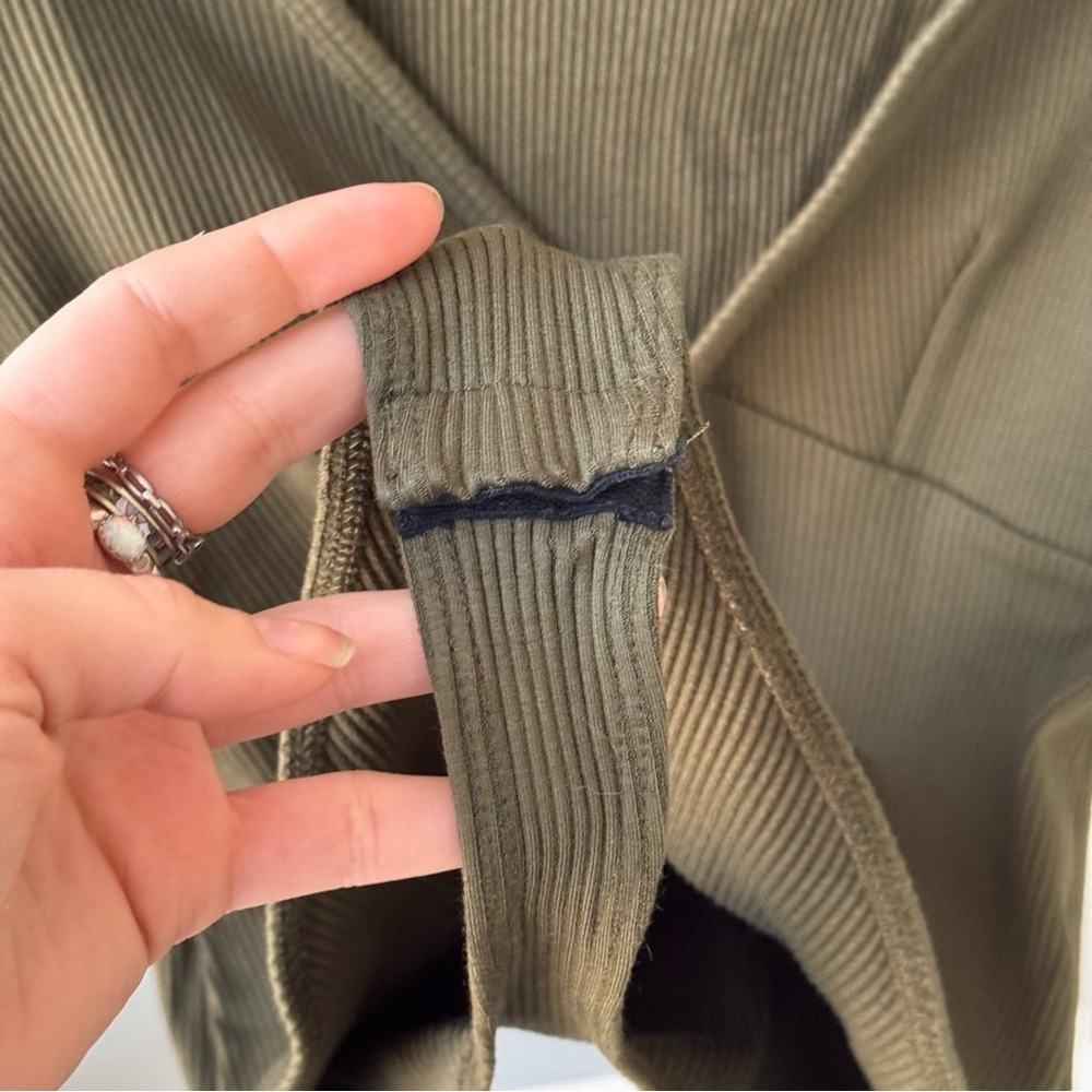 LULUS Always Aesthetic Olive Green Ribbed Long Sleeve Bodysuit - Picture 8 of 8